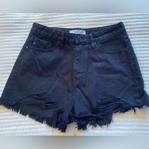 KanCan Black Distressed Denim Cutoff Shorts